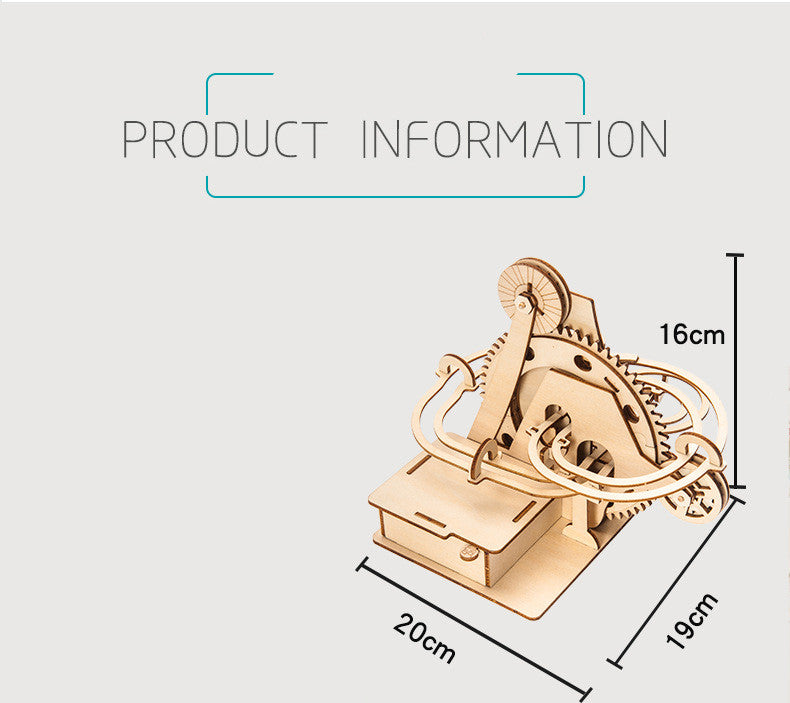 Solar-powered Wooden Marble Runner Puzzle