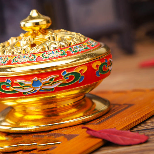 Antique-Style Gold-colored Incense Burner