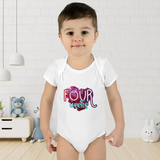 Stardust Baby Milestone Bodysuit-Four Weeks