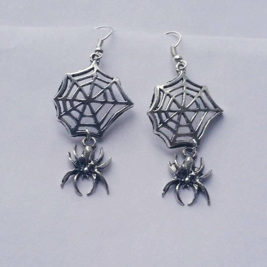 Spider Web Dangle Earrings