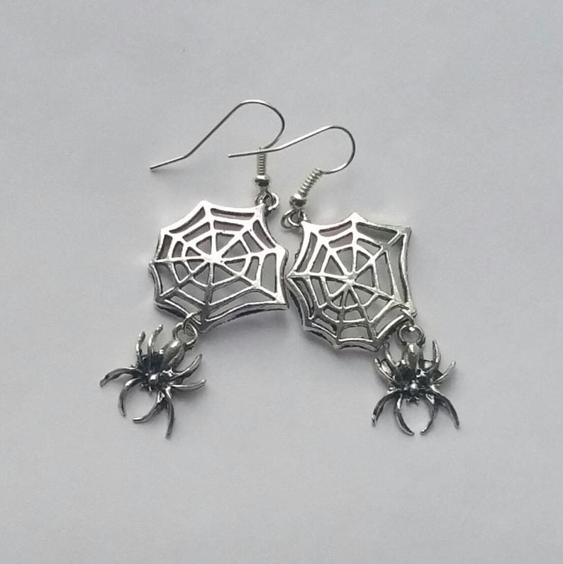 Spider Web Dangle Earrings