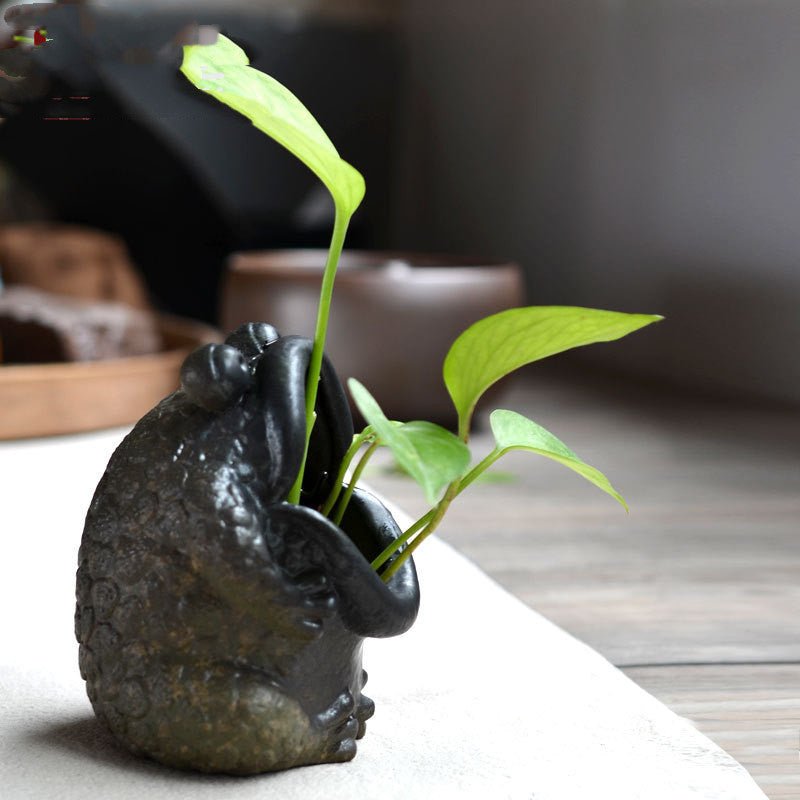 Open-Mouthed Frog Coil Incense Burner or Herb Planter