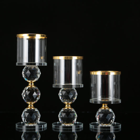 European Romantic Crystal Candle Holders