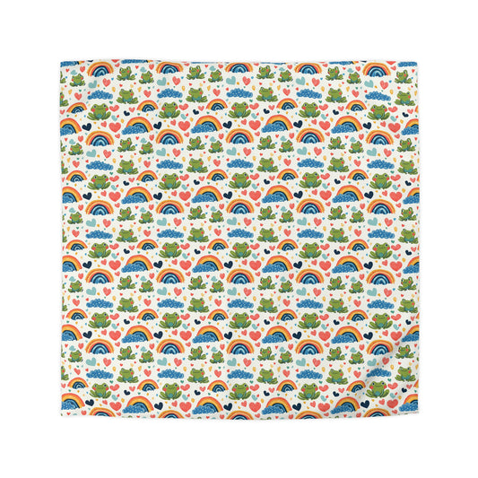 Ribbit Rainbows Microfiber Duvet Cover