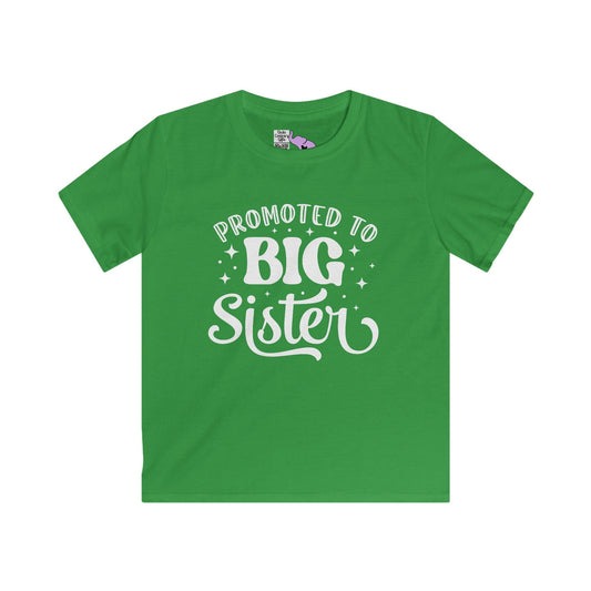 Promoted to Big Sister (Script) Youth Softstyle Tee
