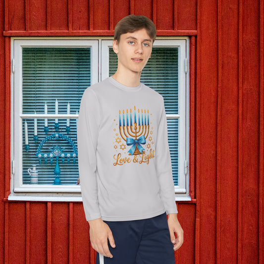 Love & Light Menorah Youth Long Sleeve Tee