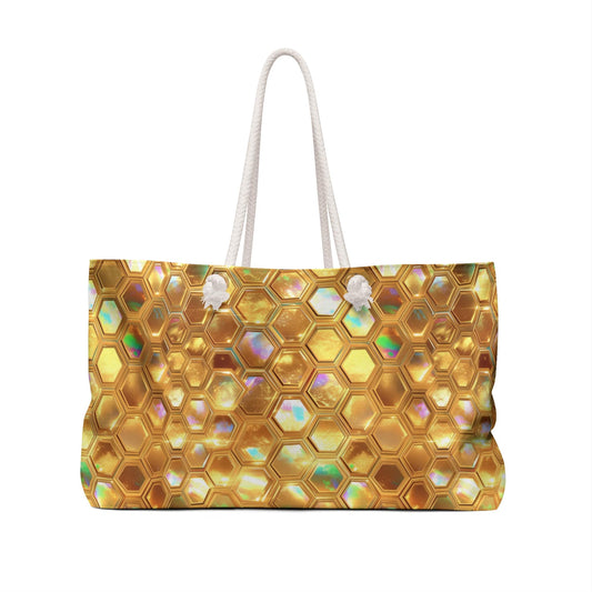Golden Prism Grid Weekender Bag