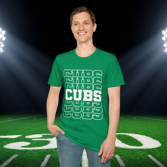 Cubs (Stacked) Adult T-shirt