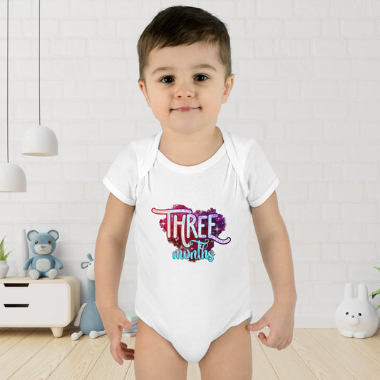 Stardust Baby Milestone Bodysuit-Three Months