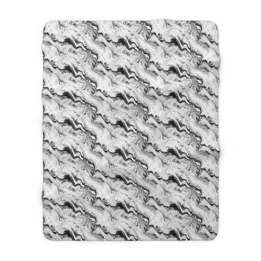Frost Veil Marble Fleece Blanket