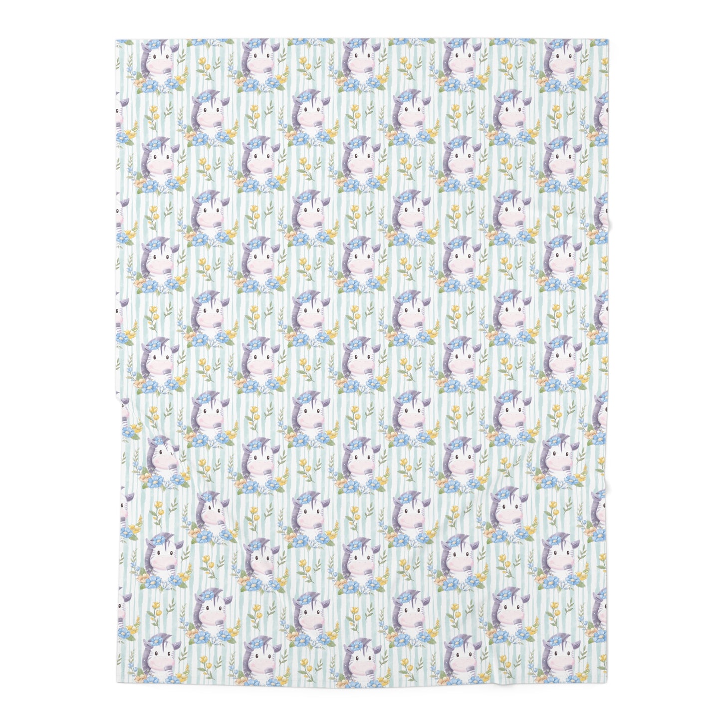 Zebras in Bloom Baby Swaddle Blanket
