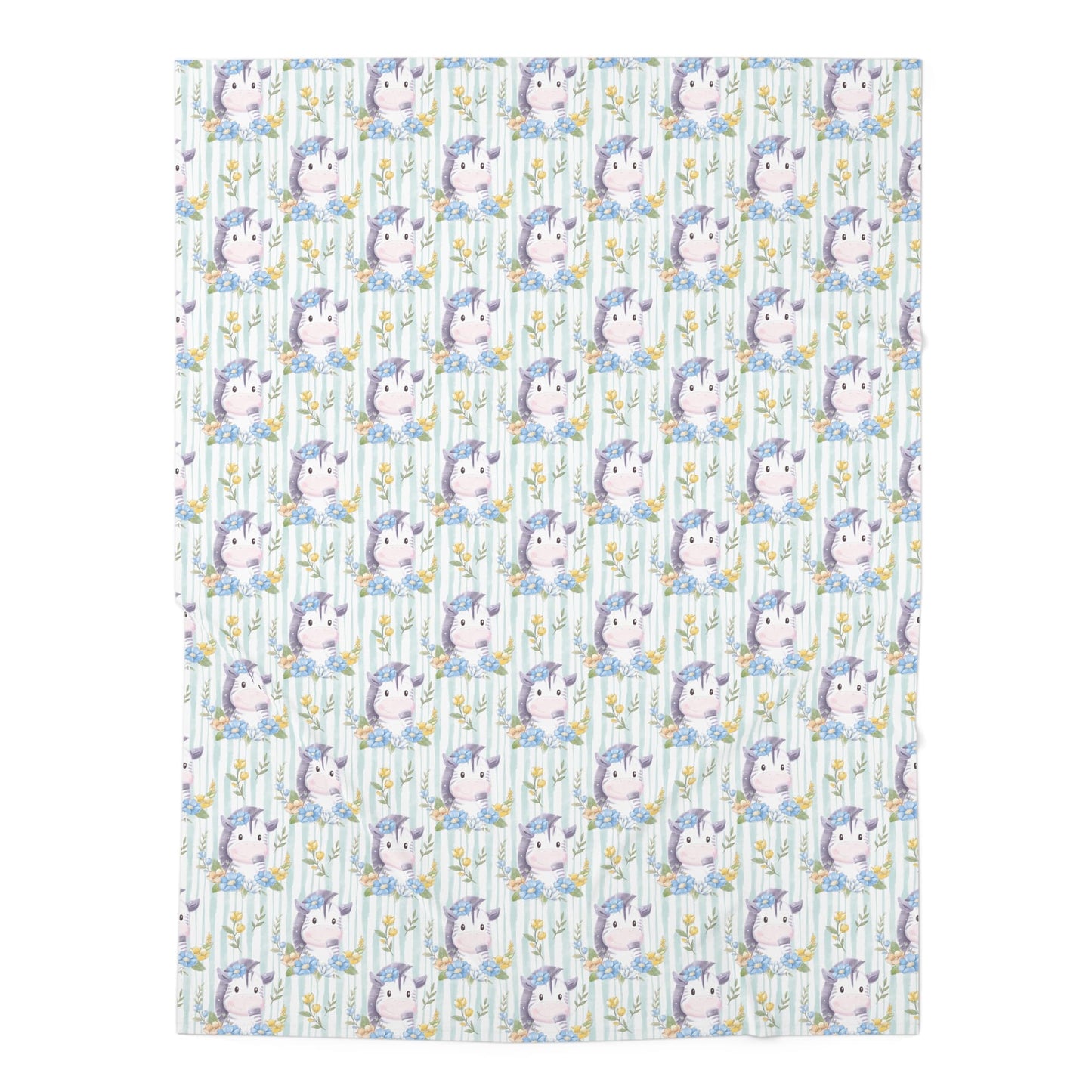 Zebras in Bloom Baby Swaddle Blanket