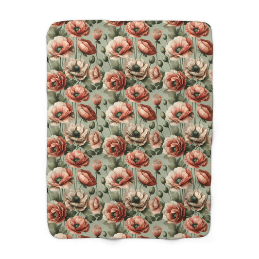Blushing Poppy Fleece Blanket