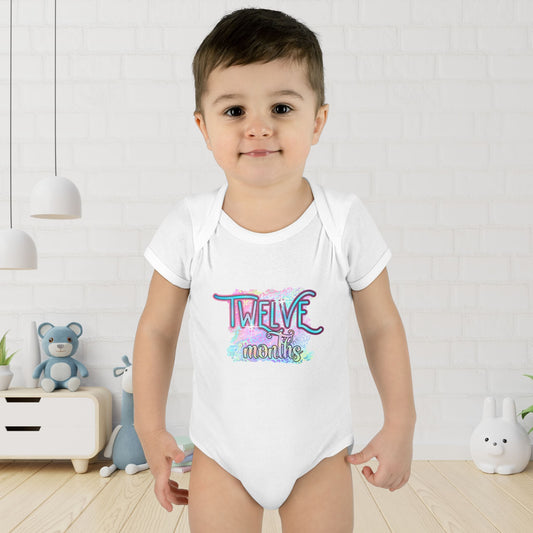 Pastel Wild One Milestone Baby Bodysuit-Twelve Months