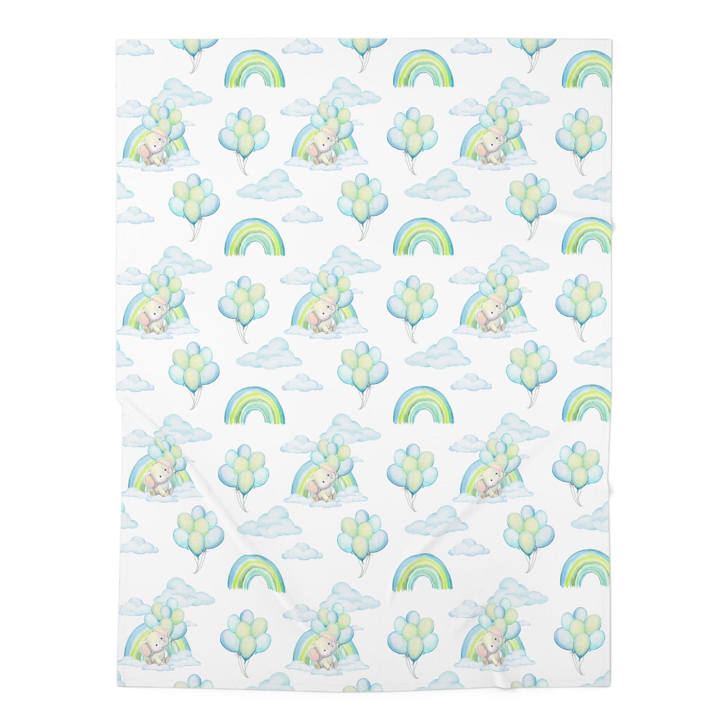Elephant in the Clouds Baby Swaddle Blanket