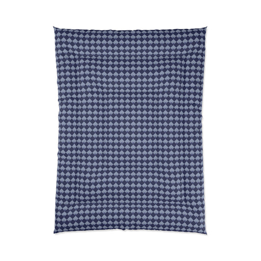 Diamond Bloom-Navy & Periwinkle Comforter
