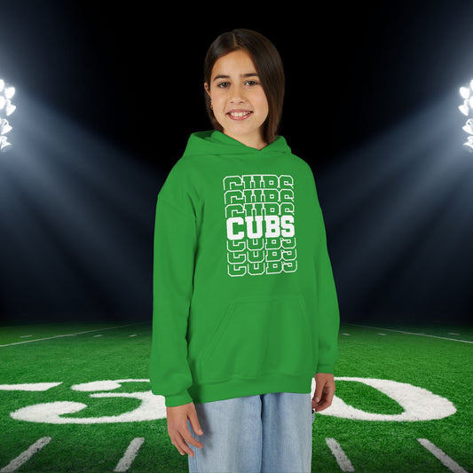 Cubs (Stacked) Mascot Youth Heavy Blend Hoodie