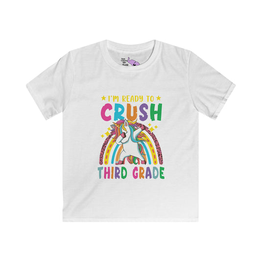 I'm Ready To Crush 3rd Grade Unicorn Youth Softstyle Tee