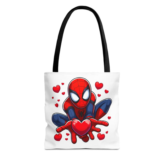 Valentines Spiderman Canvas Tote Bag