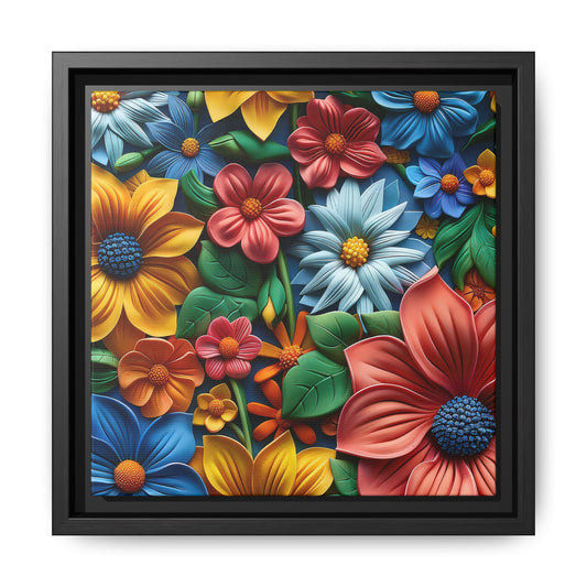 Vived 3D Flowers Framed Canvas Art