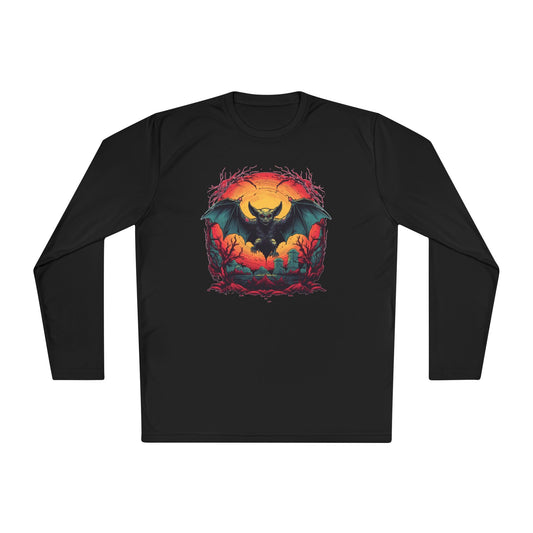 Creepy Bats Over Moon 13 Adult Long Sleeve Tee