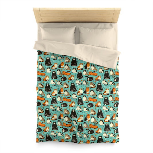 Whimsy Whiskers Microfiber Duvet Cover