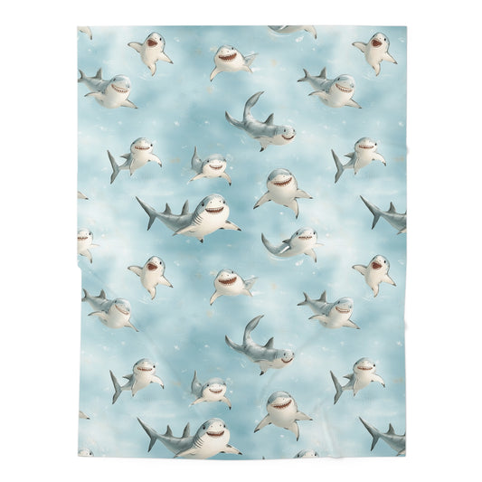 Cute Sharks Baby Swaddle Blanket - Perfect for Newborns and Baby Showers