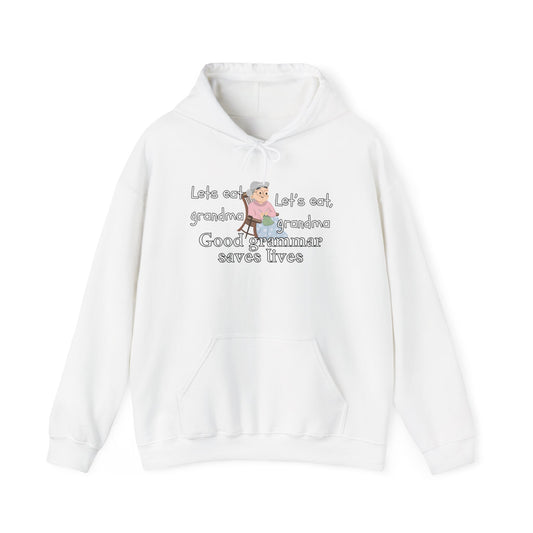 Let's Eat, Grandma Grammar Saves Lives Heavy Blend™ Hooded Sweatshirt
