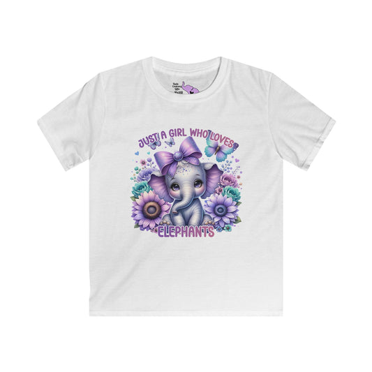 Just A Girl Who Loves Elephants Kids Softstyle Tee