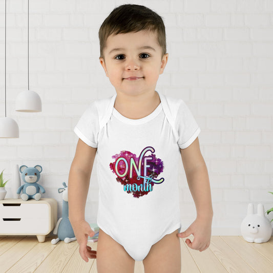 Stardust Baby Milestone Bodysuit-One Month