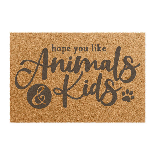 Hope You Like Animals & Kids Coconut Fiber Doormat