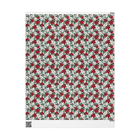 Winter Poinsettia Garden Wrapping Paper