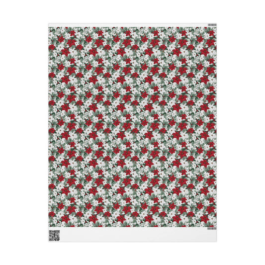 Winter Poinsettia Garden Wrapping Paper