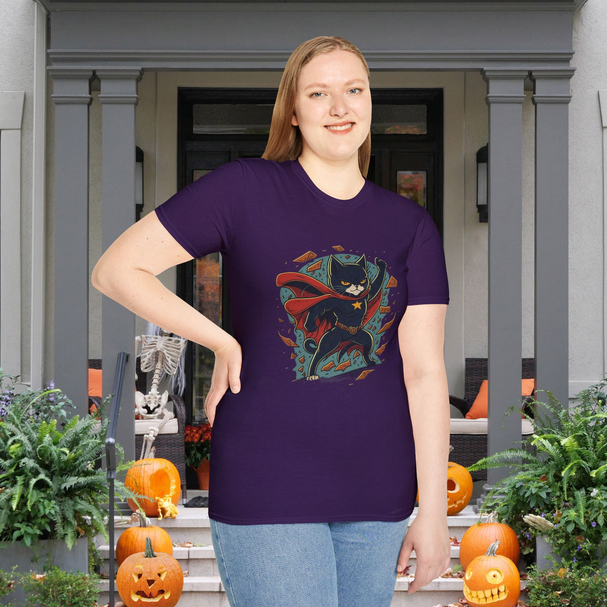 Superhero Cat Adult T-shirt