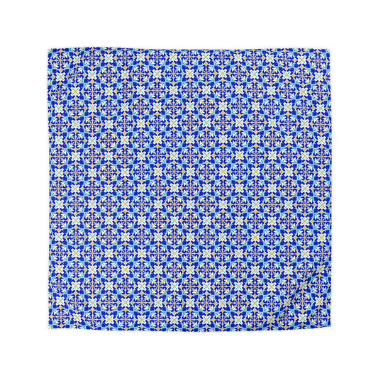 Blue Horizon Mosaic Microfiber Duvet Cover