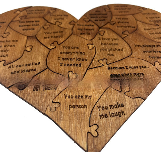 Valentine's Day Wooden Reasons Why I Love You Love Puzzle