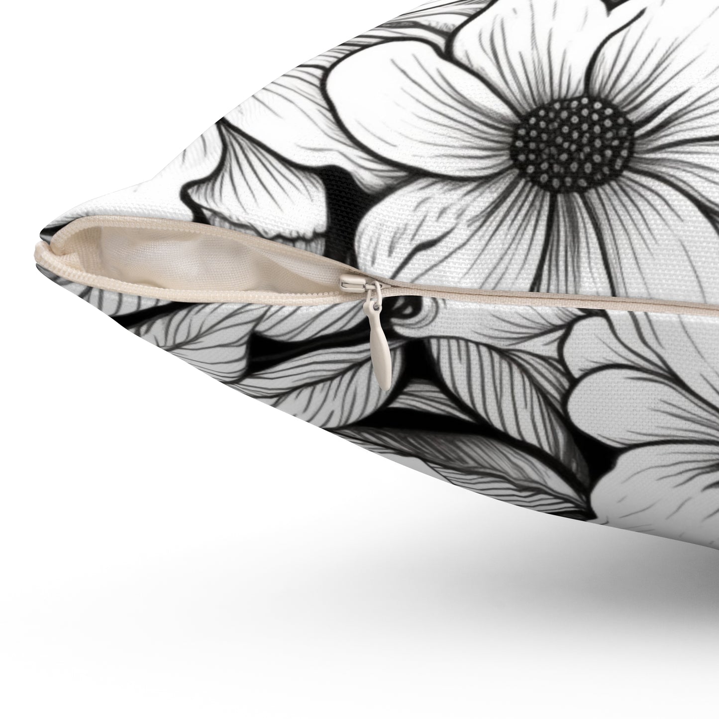 Black & White Forget-Me-Nots Throw Pillow