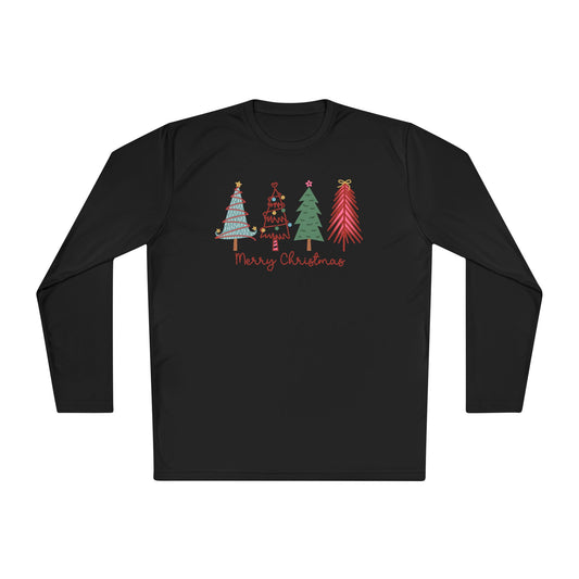 Merry Christmas Trees Adult Long Sleeve Tee