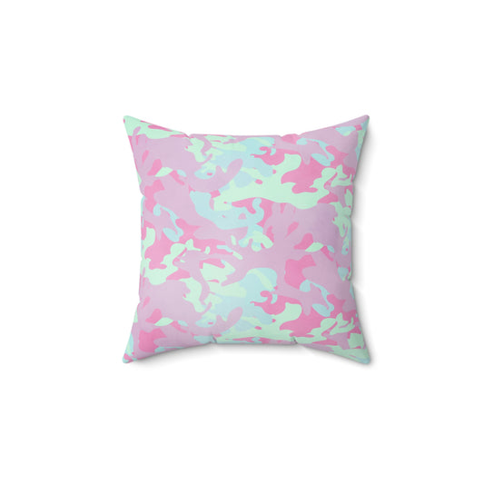 Berry Sorbet Camo Throw Pillow