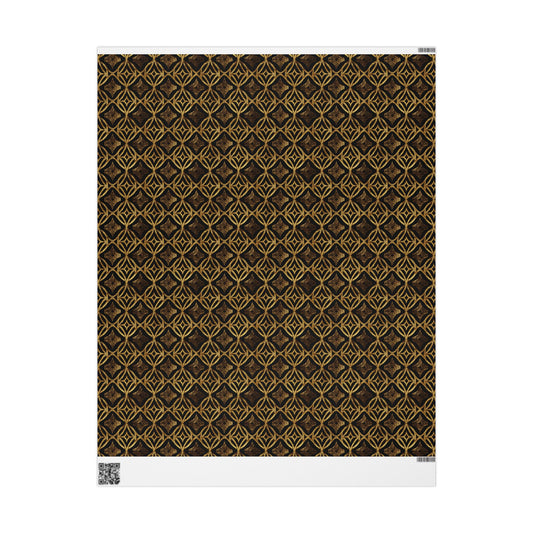 Golden Star Lattice Wrapping Paper