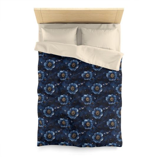 Midnight Sky Blossoms Microfiber Duvet Cover