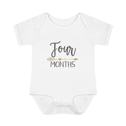 Golden Arrow Milestone Baby Bodysuit-Four Months