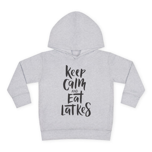 Keep Calm & Eat Latkes Toddler Pullover Fleece Hoodie