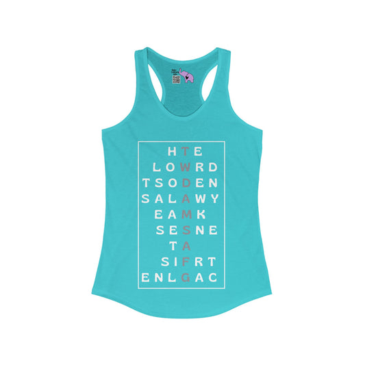 The World Doesn't Always Make Sense At First Glance Women's Ideal Racerback Tank