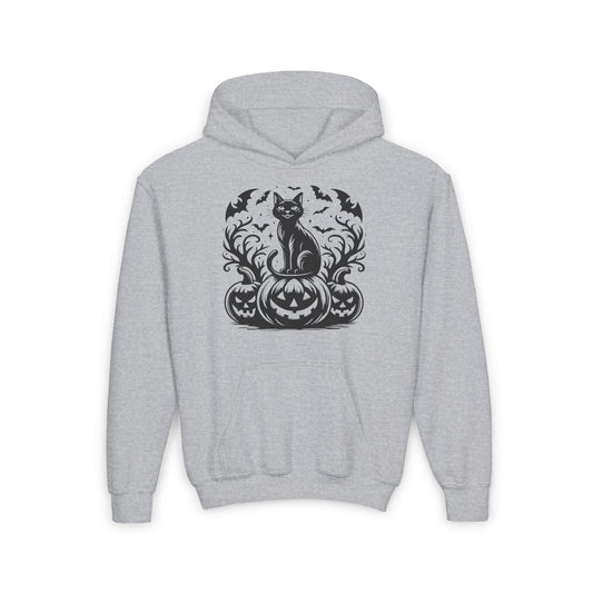 Whiskers at Witching Hour Youth Heavy Blend Hoodie