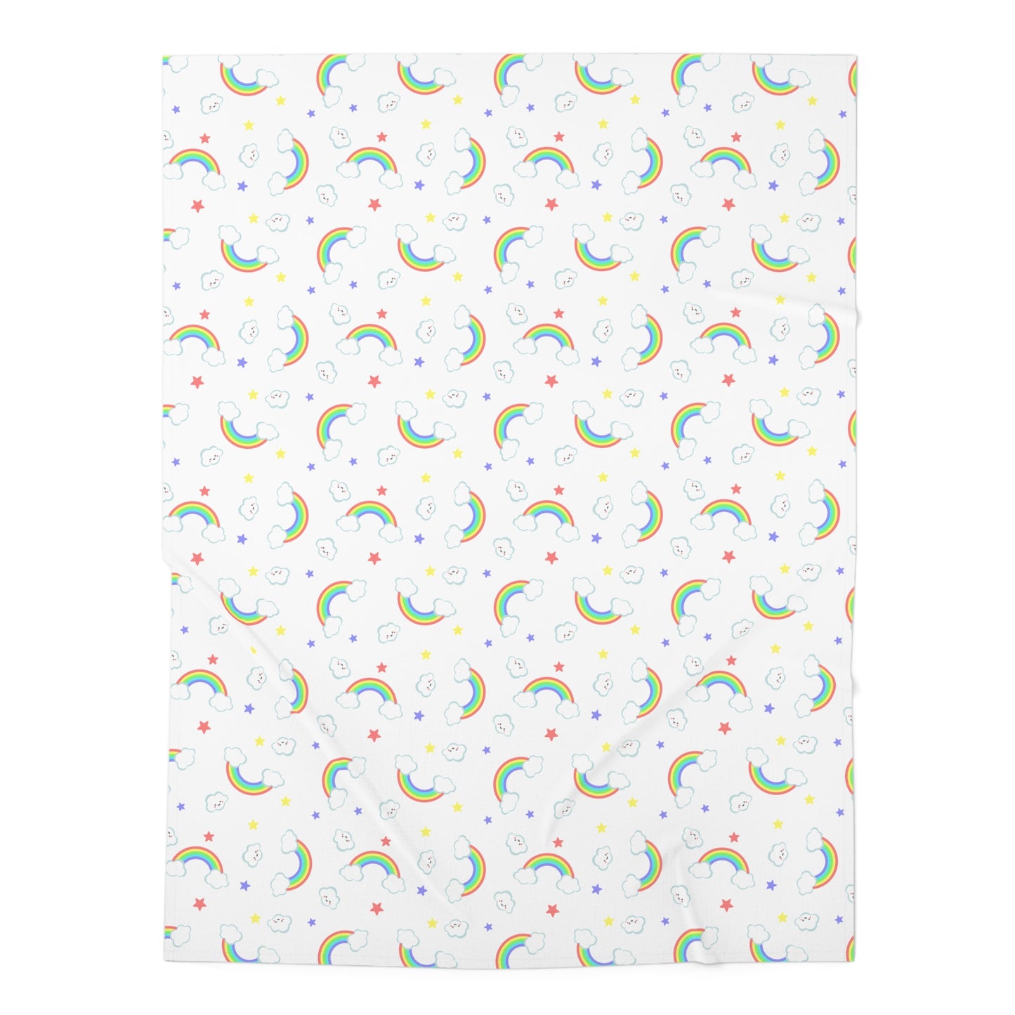 Rainbow Smiles & Stars Baby Swaddle Blanket