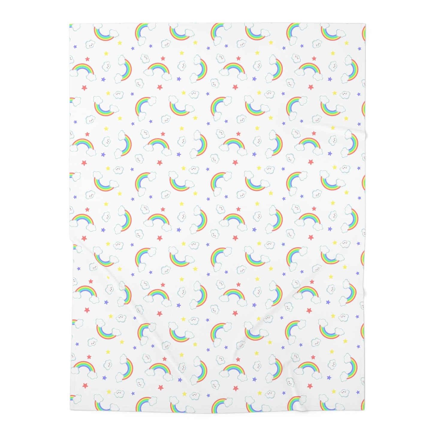 Rainbow Smiles & Stars Baby Swaddle Blanket