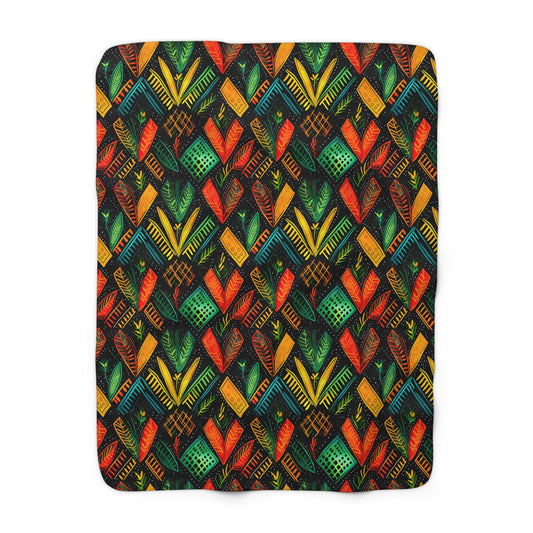 Kujichagulia Waves Sherpa Fleece Blanket