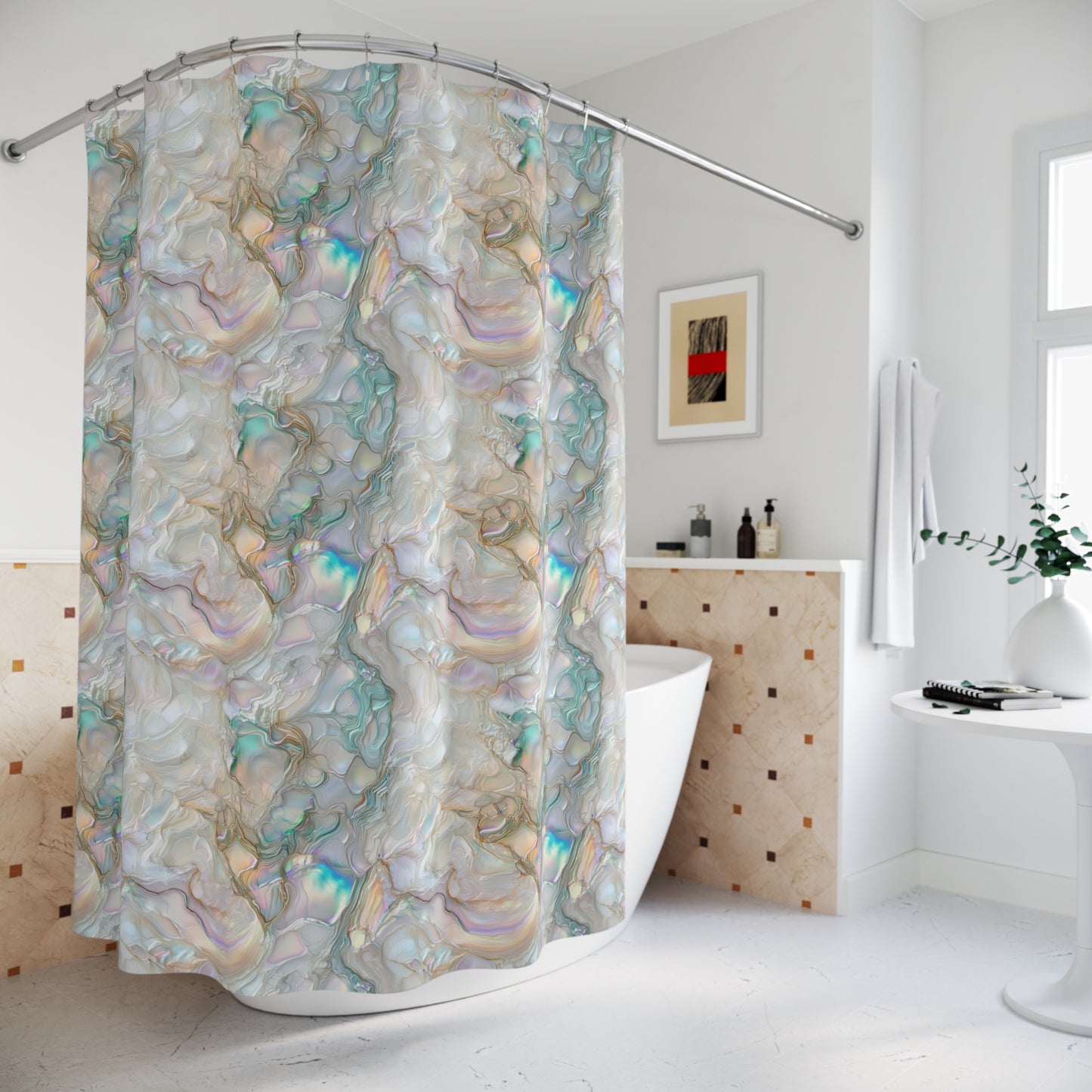 Green Opalescent Dreams Shower Curtain