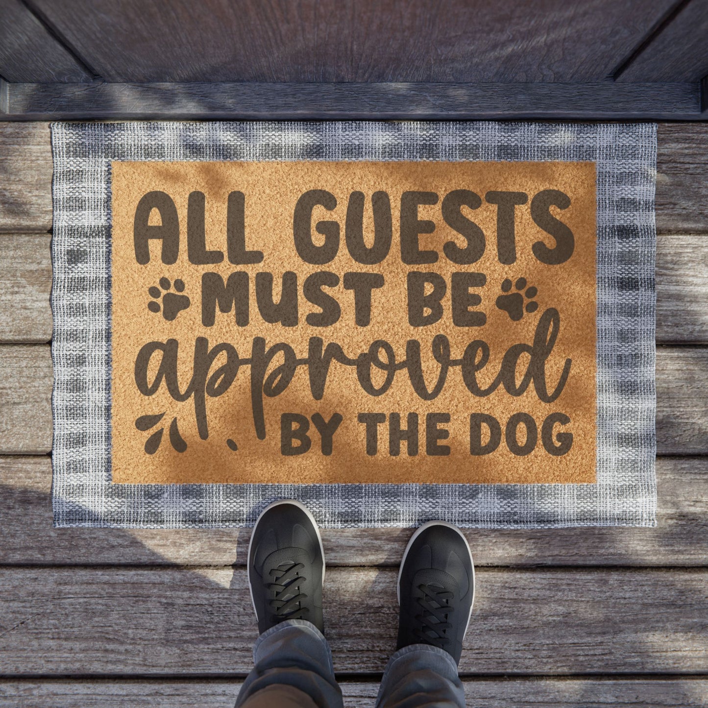 All Guests Must Be Approved By The Dog Coconut Fiber Doormat